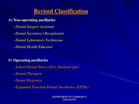Dental Auxiliary Classification