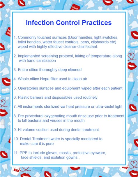 dental infection control policy template