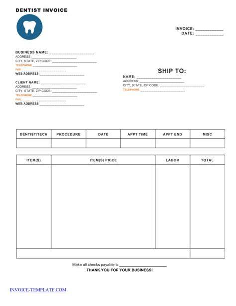 Dental Invoice Template