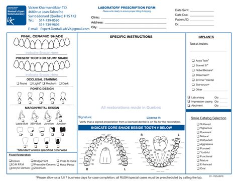 Dental Lab Form