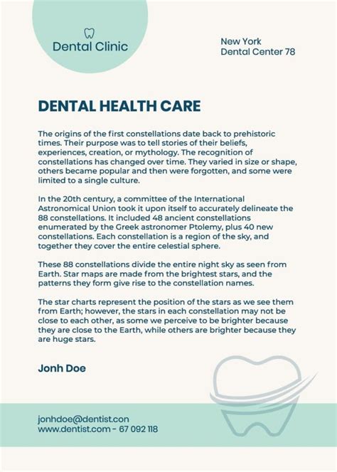 dental office letterhead template