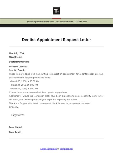 Dentist Appointment Message