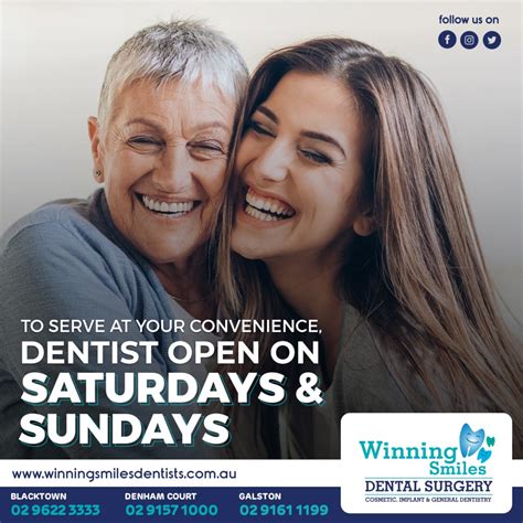 Dentist open on Saturdays and Sundays! Winning Smiles Dental Surgery