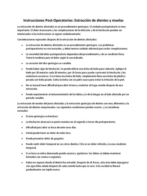 Denture Instructions In Spanish