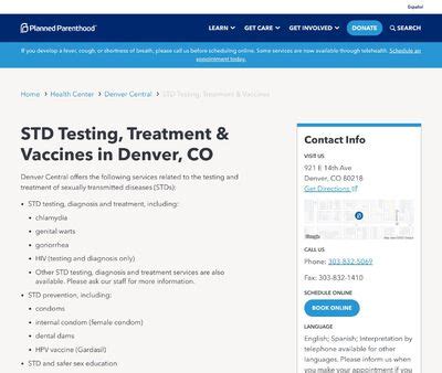 denver std testing free