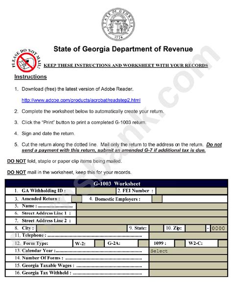 department of revenue georgia forms