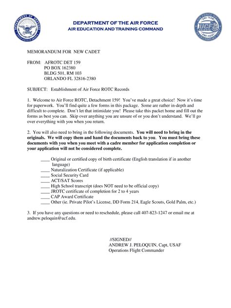 department of the air force letterhead template