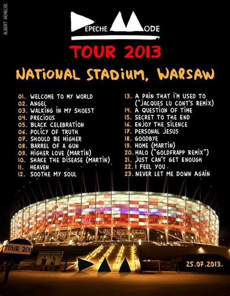 Depeche Mode Delta Machine Tour Setlist