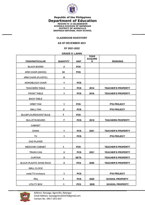 Deped Inventory Forms