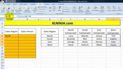 dependent list excel data validation