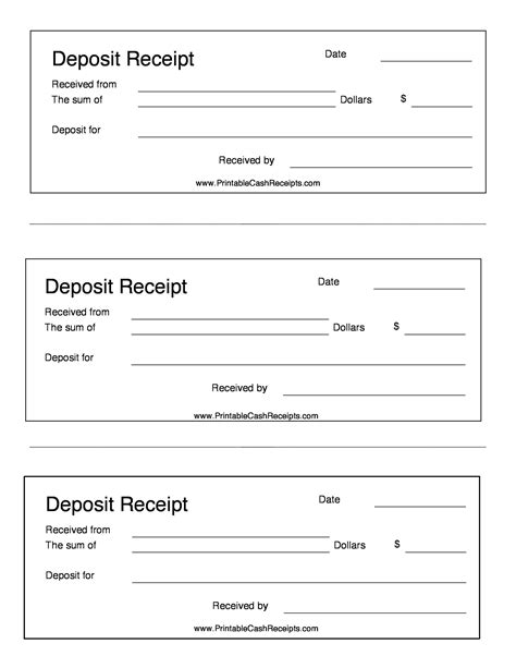 Deposit Receipt Templates 11+ Free Printable Word, Excel & PDF