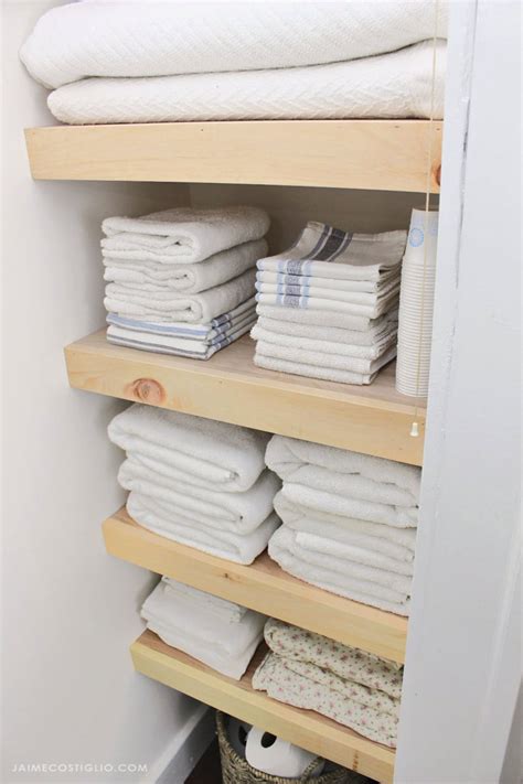 depth of linen closet shelves