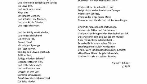 DEUTSCH: Übungsblatt zur Ballade „Der Handschuh“ (PDF