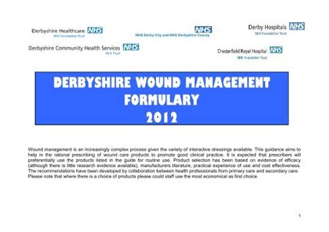 derbyshire wound care formulary