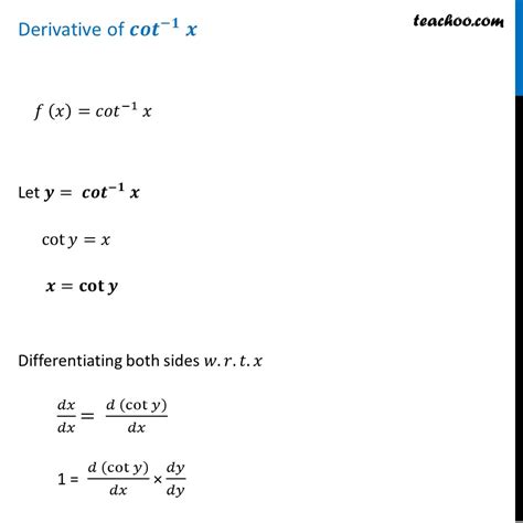 Derivative Cot^-1
