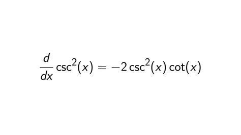 Derivative Of Csc 2