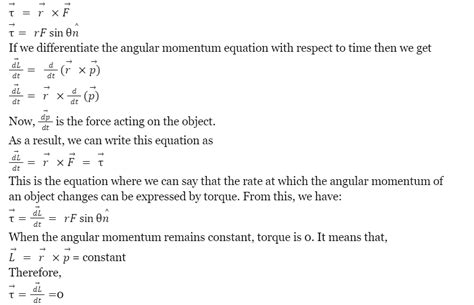 derive relation between torque and angular momentum of a particle