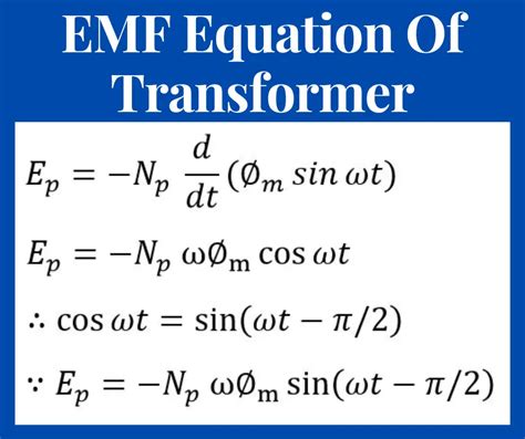 derive the e.m.f. equation of a transformer