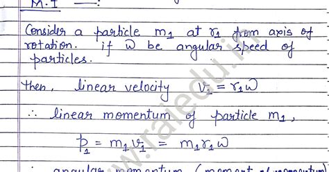derive the relation between angular momentum moment of inertia and angular velocity