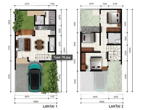 Desain Rumah Minimalis Dua Tingkat Desain rumah 2 lantai, Denah desain rumah, Denah rumah