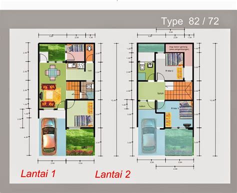 Desain Rumah Luas Tanah 72 M2 2 Lantai