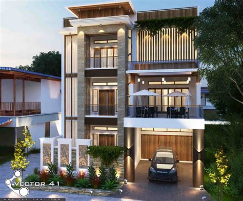 Desain Rumah Tropis Mr. Adil Binjai . Design by Vector 41 Arsitek Medan