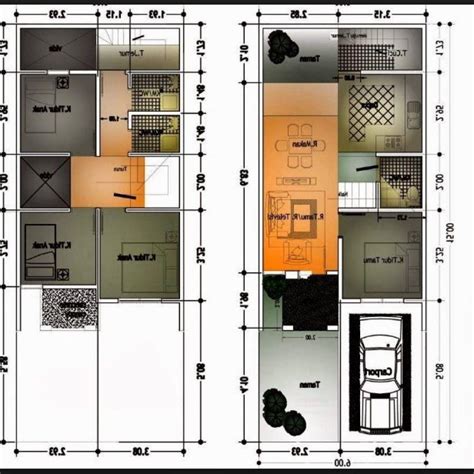 Desain Rumah Ukuran 5X9 Architect, Home, Floor plans