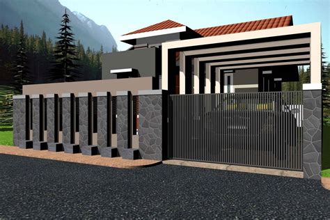 desain pagar beton rumah minimali paling diminati saat inis paling