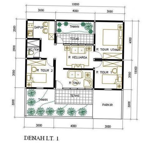 desain ruang 9x6 3 kamar tidur
