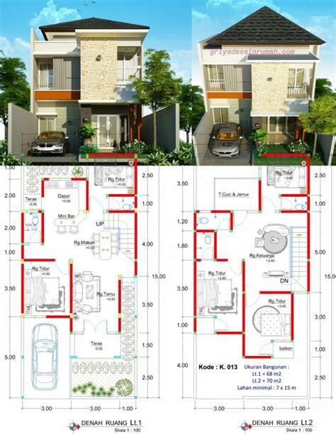 desain rumah minimalis lebar 4 meter panjang 7 meter