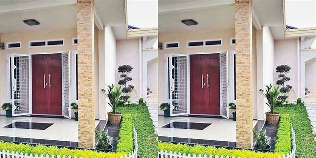 desain rumah sederhana dengan pintu belakang dan jendela fungsional