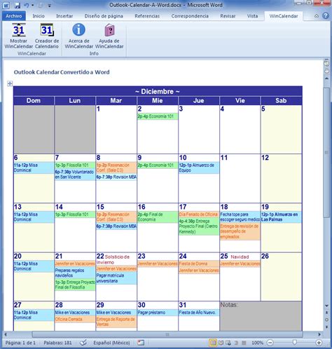 descargar calendario de outlook