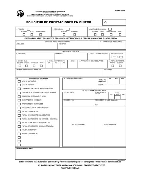 descargar planilla 14 04 ivss