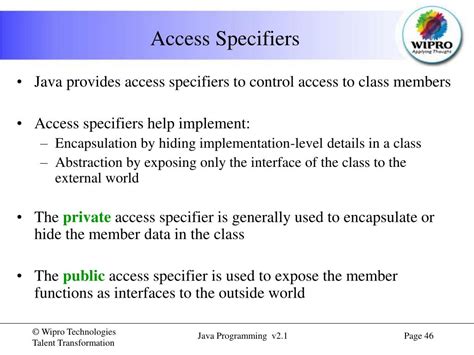 Describe Access Control Specifiers With Example