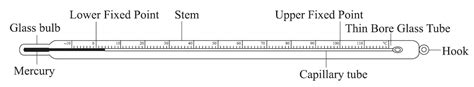 describe the structure of a laboratory thermometer with a neat and labelled figure