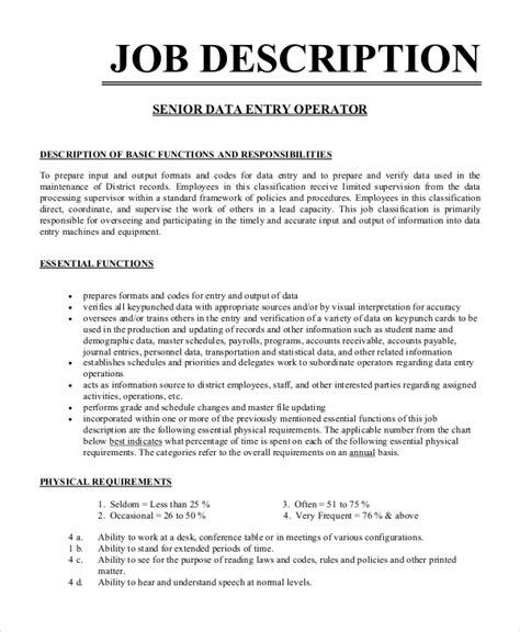 description for data entry work
