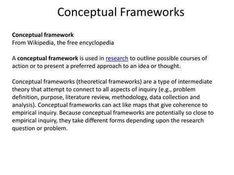 description of conceptual framework in research