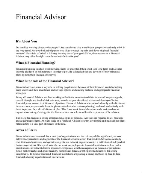 description of financial advisor