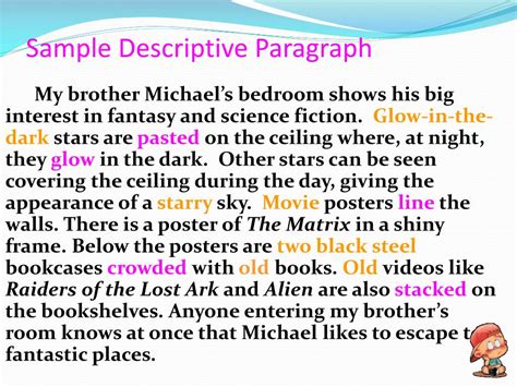 description pattern example paragraph