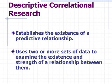 descriptive correlational and experimental research examples