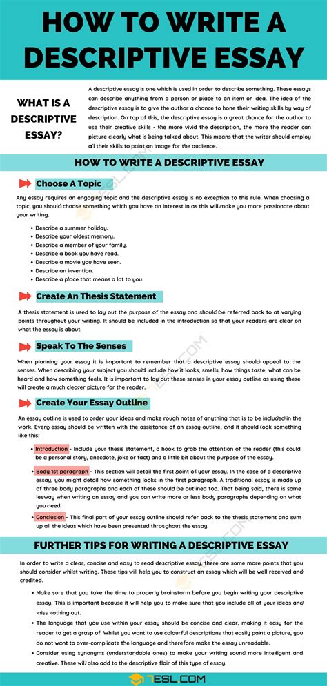 descriptive essay topics for students in english
