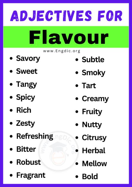 Descriptive Flavor Words