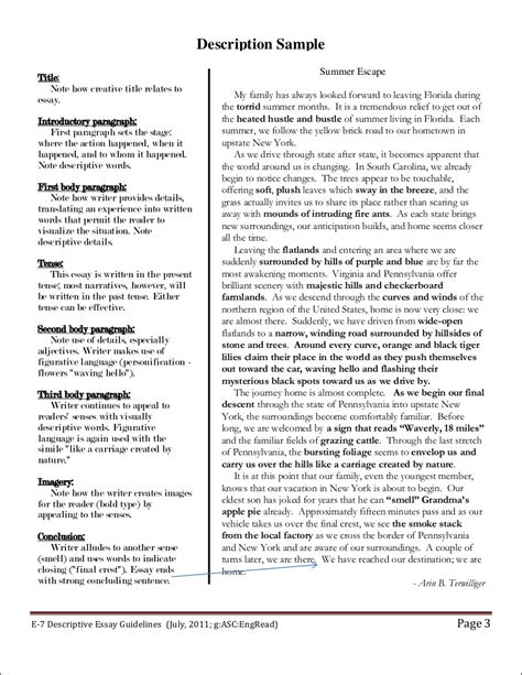 descriptive paragraph writing examples pdf