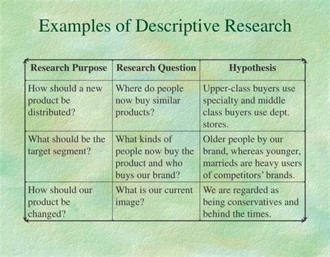 descriptive research problem examples