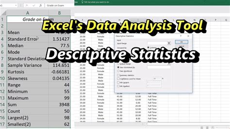 descriptive statistical analysis in excel