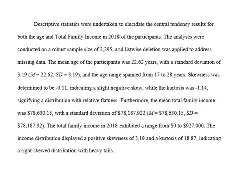 descriptive statistics apa format example