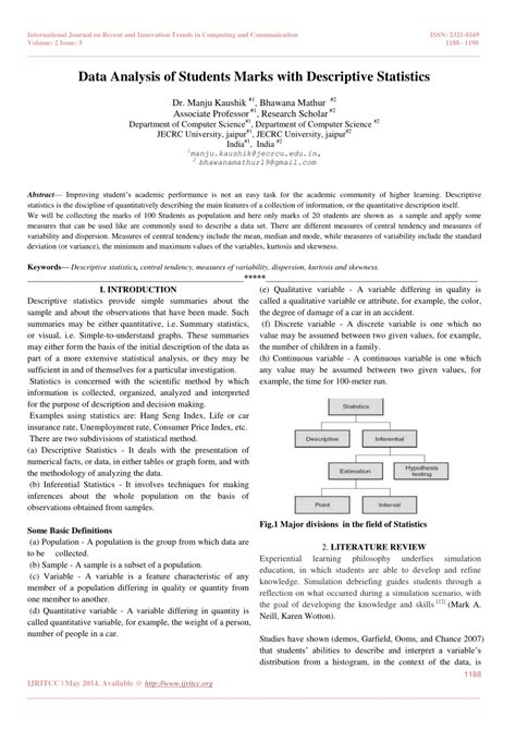 descriptive statistics in data analysis pdf