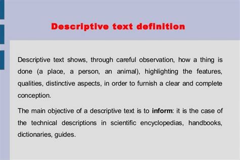 descriptive text structure meaning