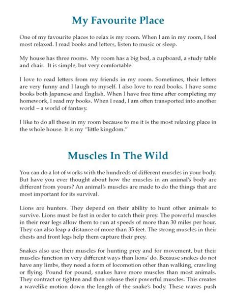 descriptive writing examples for class 8