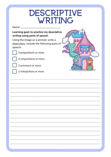 descriptive writing examples for grade 2